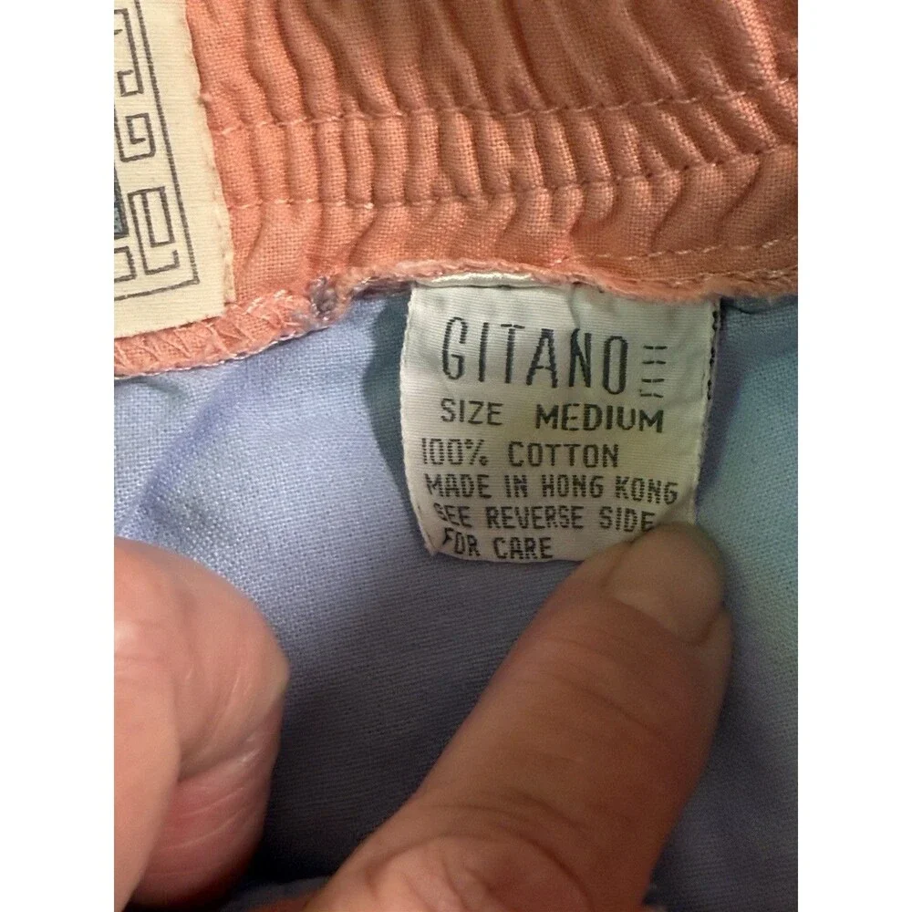 Rare Vtg 80s Color Block Retro Gitano Swim Surf Trunks Board Shorts M